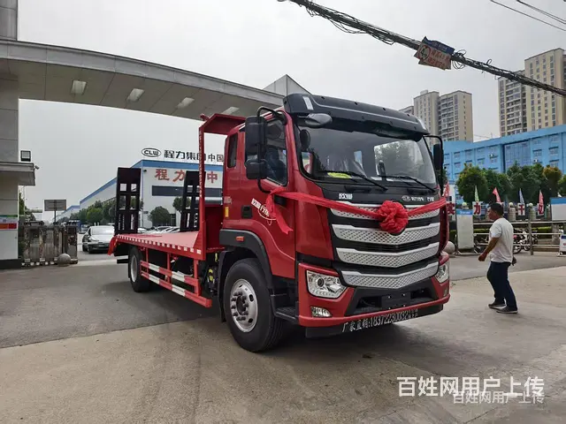 徐州新款福田欧曼平板车 玉柴200马力拉150挖机拖车 - 图片 1