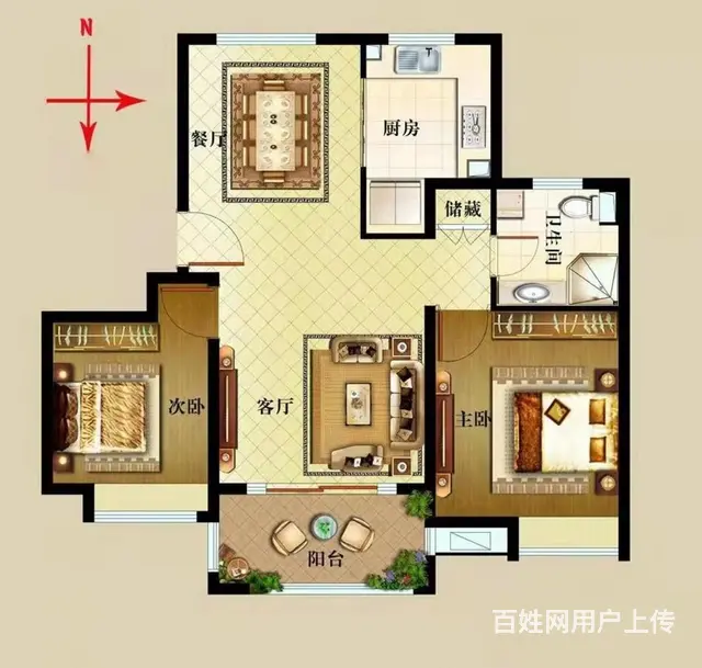 南门口 江景房 朝南户型 景泰雅苑 两房两厅 上长 - 图片 9