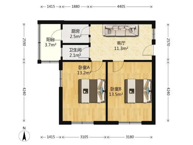 华茂小区南北通透双阳卧1楼设施全 - 图片 10