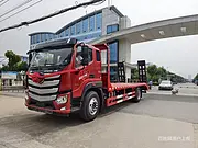 三门峡新款福田欧曼平板车 玉柴200马力拉150挖机拖车