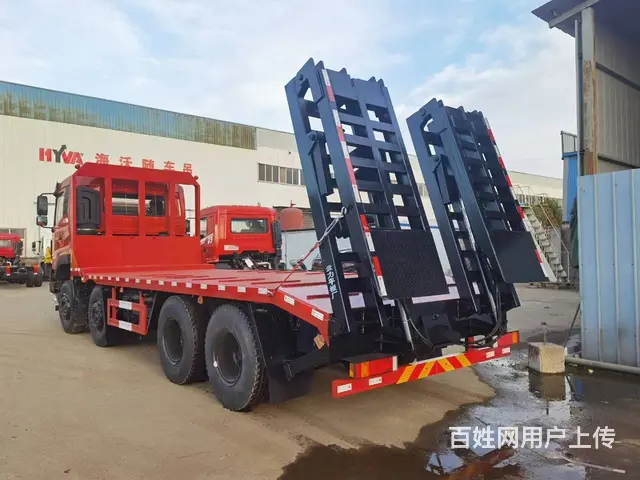 东风天龙平板运输车 可拖360大挖机 - 图片 6