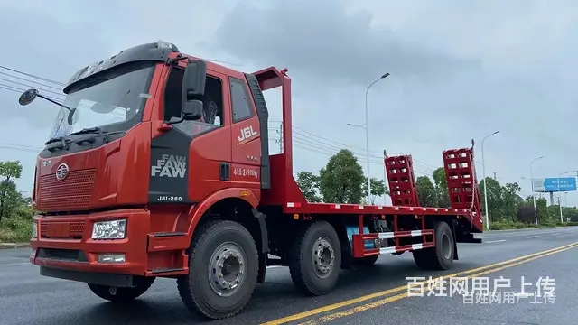 海口国六解放三桥拖车9米纯平板车全部办完多少钱一台 - 图片 7