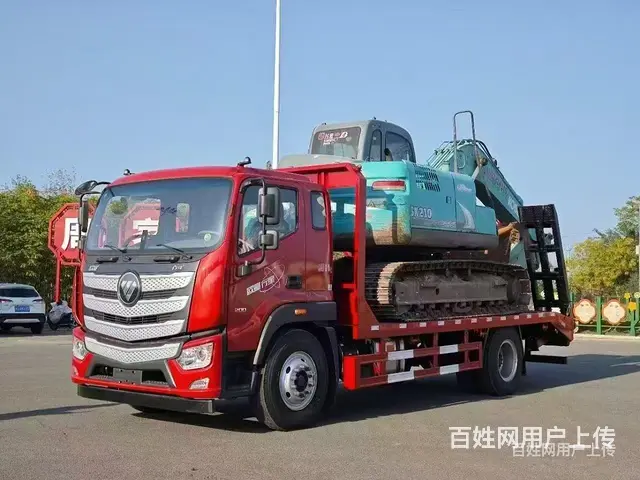 徐州新款福田欧曼平板车 玉柴200马力拉150挖机拖车 - 图片 5
