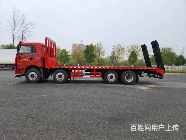 解放悍V前四后六拖板车价格 拖20钩机不超重拖车 - 图片 6