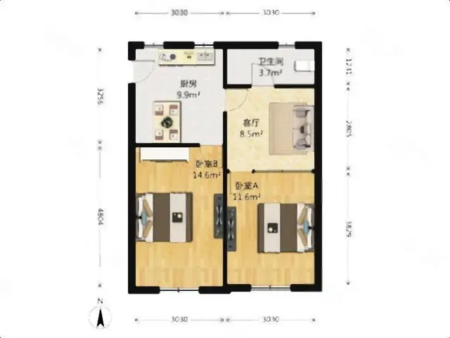 文新南北嘉绿西苑73.00平空房出租 - 图片 10