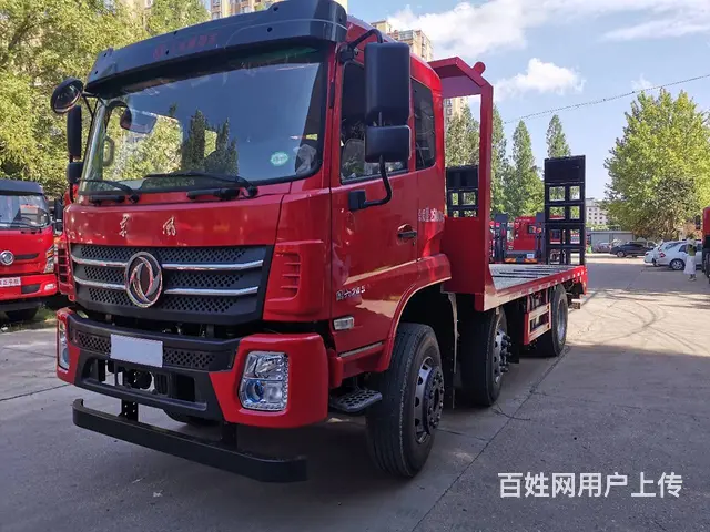 东风D17前四后四挖机平板拖车 小三轴拖板车 厂家 - 图片 1