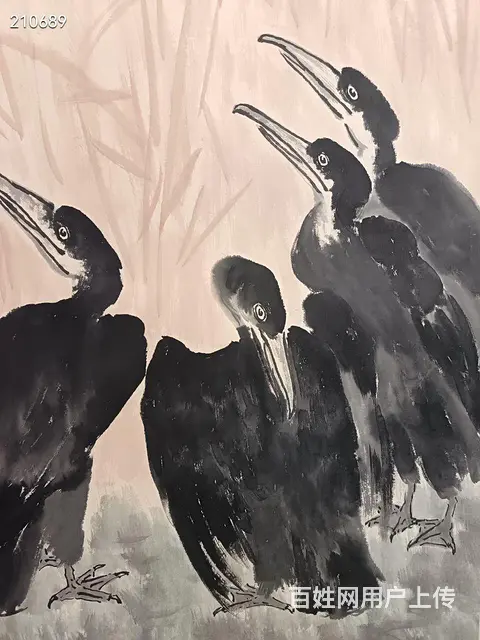 徐悲鸿   鸬鹚图（纯手绘） 立轴  画心尺寸 6 - 图片 3