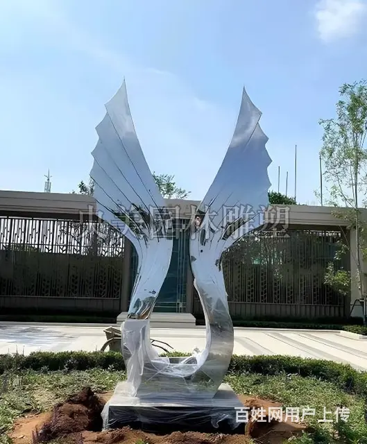 翅膀灯光雕塑,翅膀造型景观雕塑制作 - 图片 4