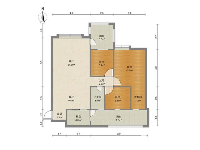 五洲康城 3室2厅 105.69m? 精装修 - 图片 11