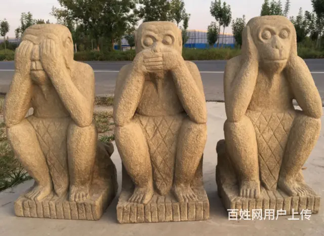 动物生肖猴雕塑#石雕猴子 - 图片 2