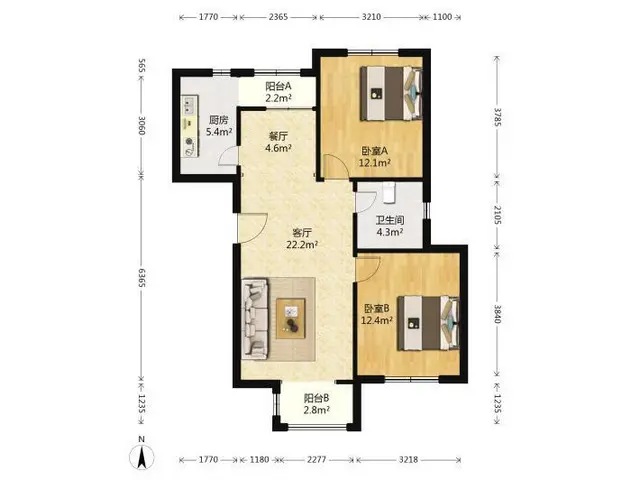 禾祥西路92.00平南北2室上班族的 - 图片 10