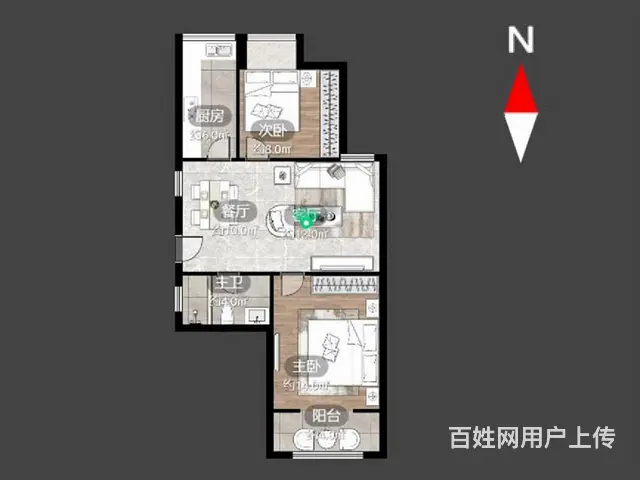 典雅花园精装两房 全天采光南北通透 三井小学门口 价格实惠 - 图片 9