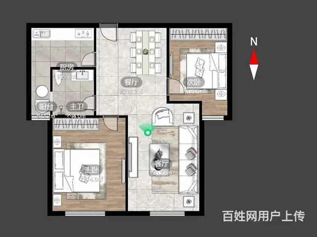 南 香缇湾花园 2室2厅 - 图片 10