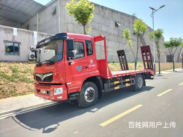 国六新旧二手东风单桥挖机平板拖车 黄牌拖板车 - 图片 1