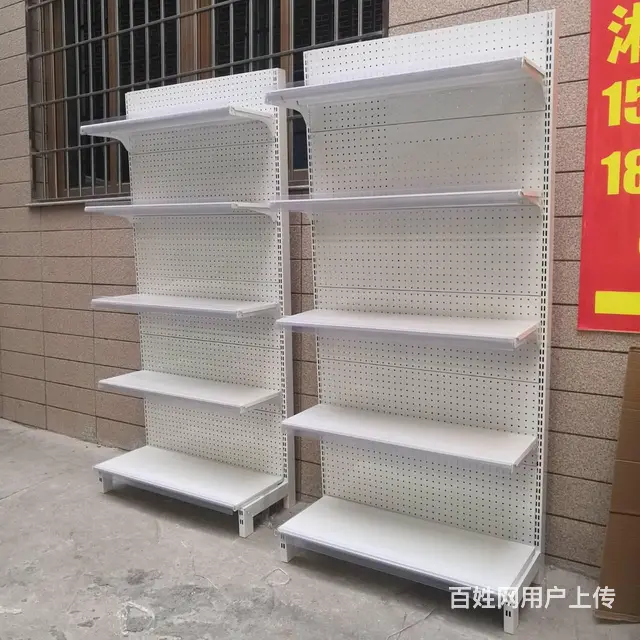超市货架商超储物货架洞洞板层架冷轧钢置物架 - 图片 2