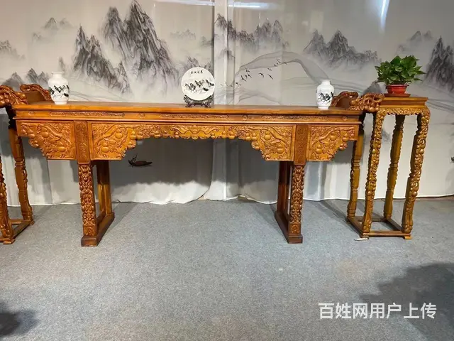 爆款，精品邵氏紫檀黄旧款中堂六件套，满工雕刻葫芦、 - 图片 3