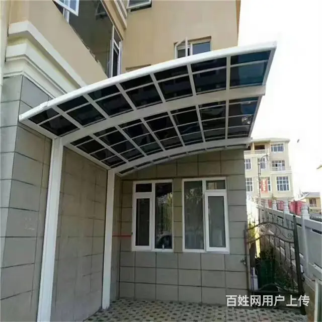 PC耐力板铝合金雨棚厂家定制别墅露台棚停车棚凉亭房 - 图片 12