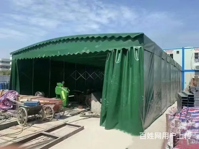 移动推拉棚施工雨棚物流蓬停车蓬篮球场雨棚电动蓬帐篷 - 图片 6