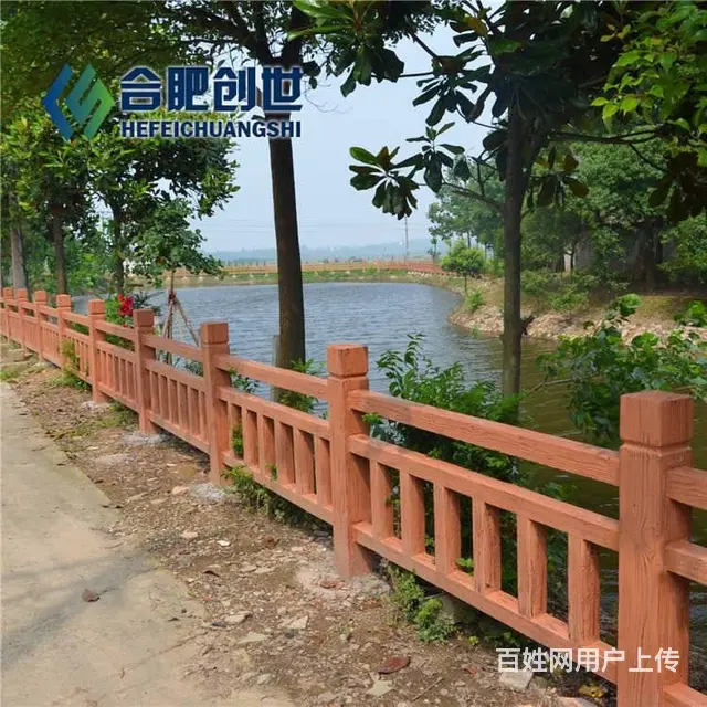 宣城水泥仿腐木护栏厂家 河道仿大理石护栏生产安装 - 图片 4
