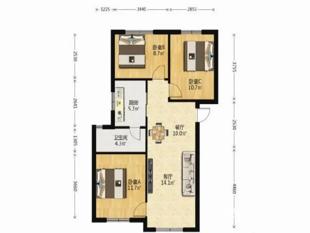 新香洲梅华小 翠花电梯三房 全新精装一梯两户 安静真图 - 图片 7