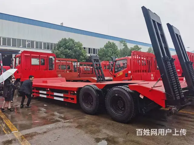 东风前四后八低凹拖板车 承载力更强的工程机械拖车 - 图片 6