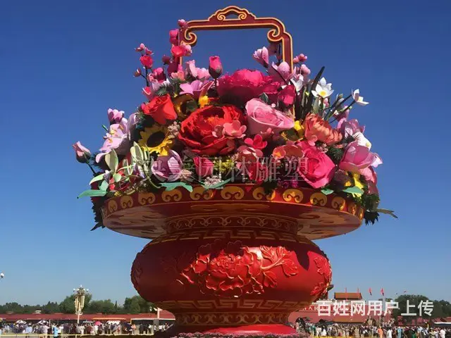广场花篮景观雕塑公司,玻璃钢大花篮雕塑 - 图片 4