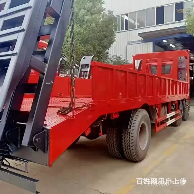 国六黄牌解放小三轴平板拖车 平板运输车 团购价 - 图片 11