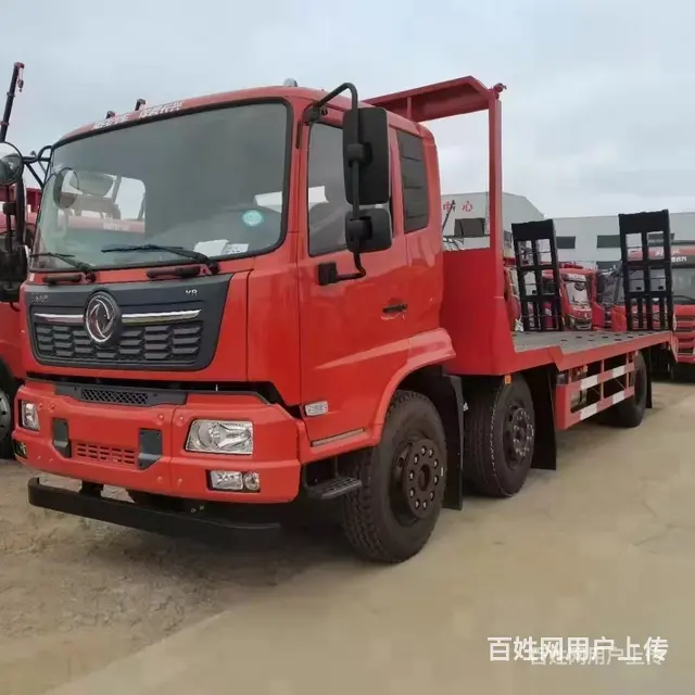 国六黄牌东风天锦小三轴平板拖车 平板运输车 价格实在 - 图片 4