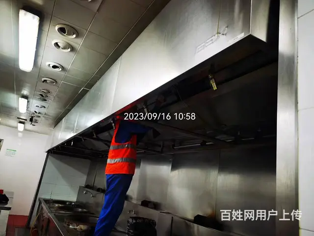 昆山锦溪商务楼员工餐厅食堂大型油烟机清洗 - 图片 9