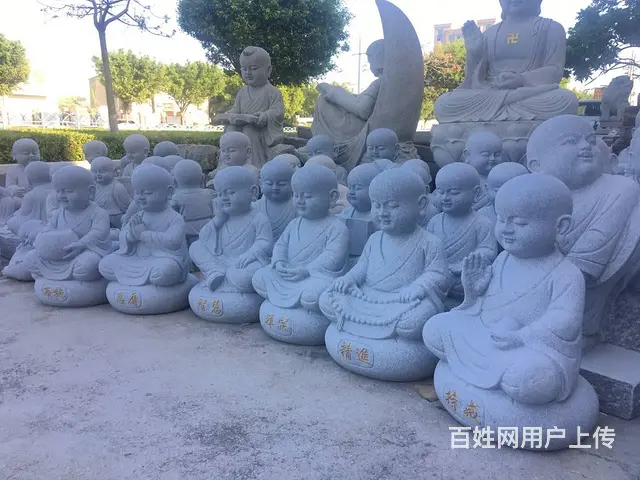 石雕六度小和尚#寺庙人物雕刻 - 图片 1