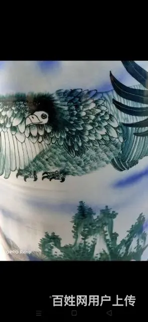手绘【大展宏图】落地大赏瓶摆件 - 图片 4