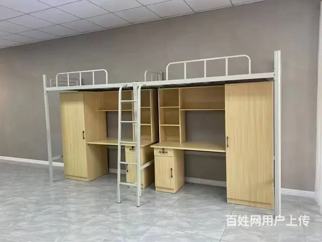 上下床儿童床人上下铺双层床上下层实木床高低床书架 - 图片 3