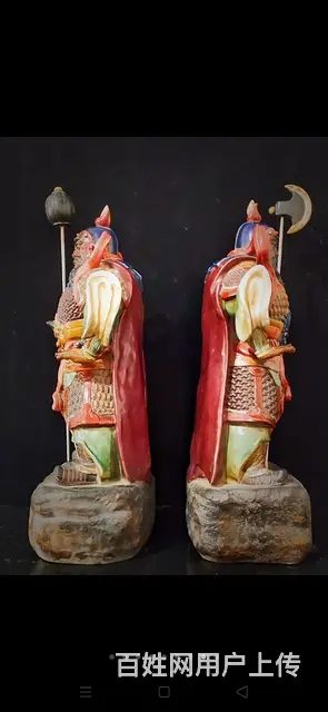 紫砂挂釉【武将门神】一对 单个高53厘米长26厘米 - 图片 4