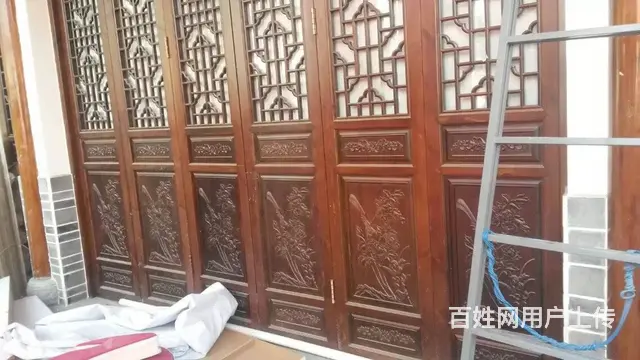 重庆丰都实木门窗中式花格实木雕花门 - 图片 7
