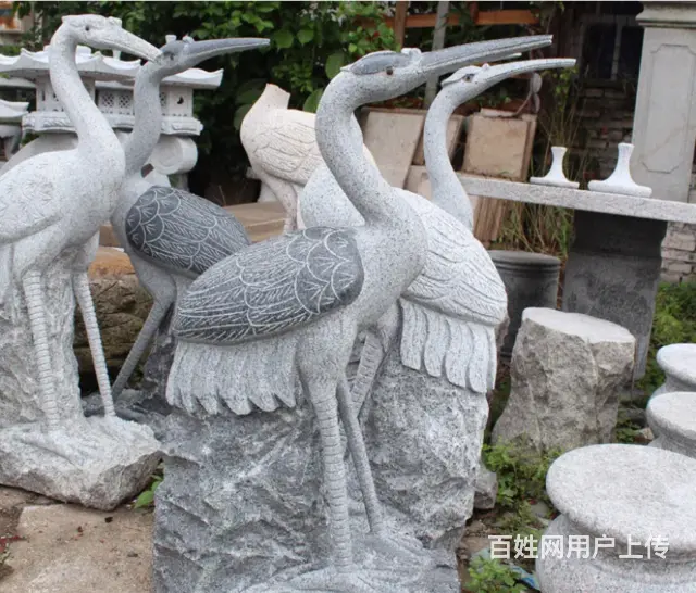 石雕鹤#动物石雕#景观装饰 - 图片 1