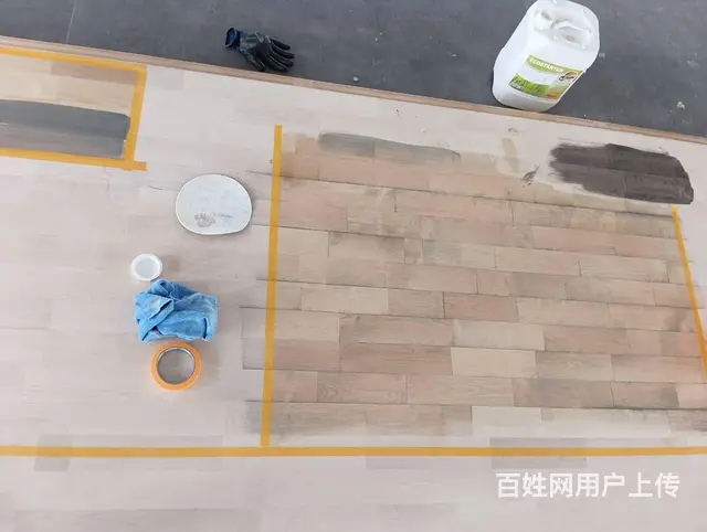 东三省区域篮球馆体育馆木地板打磨翻新防滑彩漆 - 图片 4