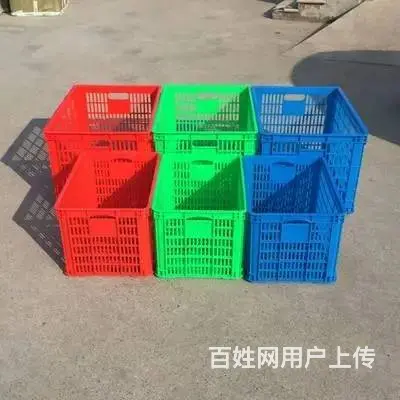 塑料冷藏箱塑料折叠箱双色颠倒箱斜插箱周转塑料箱水箱 - 图片 2