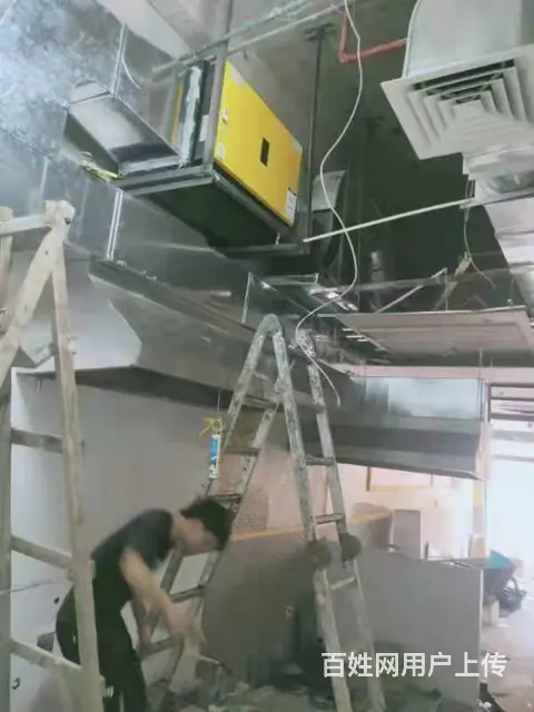 南沙油烟风管不锈钢烟罩定制安装油烟净化器抽风机安装 - 图片