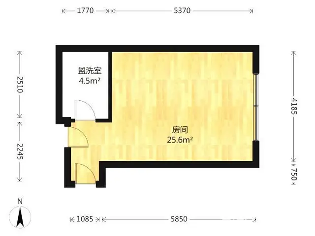 2楼！利通街小区1室整租500带空调热水器 - 图片 4