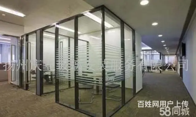 测量定做安装办公楼玻璃隔断、玻璃门、感应门【庆亚】 - 图片 8