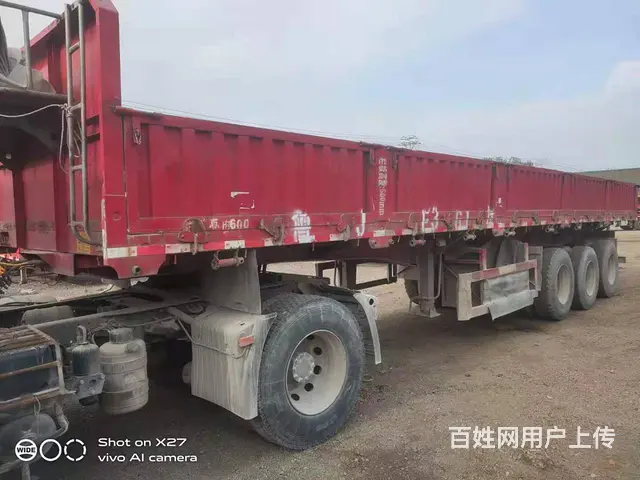 高价收购13米二手侧翻自卸半挂车，二手标车半挂车， - 图片 7