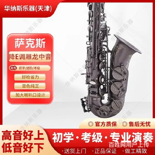 海南黑哑光龙降e调中音萨克斯源头工厂,定制 - 图片 1
