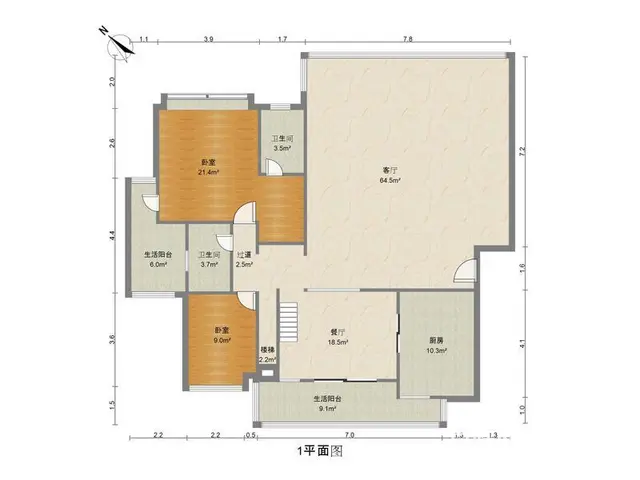 华发新城三期 5室2厅整租一线河景中空顶楼复式 - 图片 8
