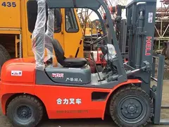 九成新二手3.5吨合力柴油 叉车,高门架夹抱叉车送