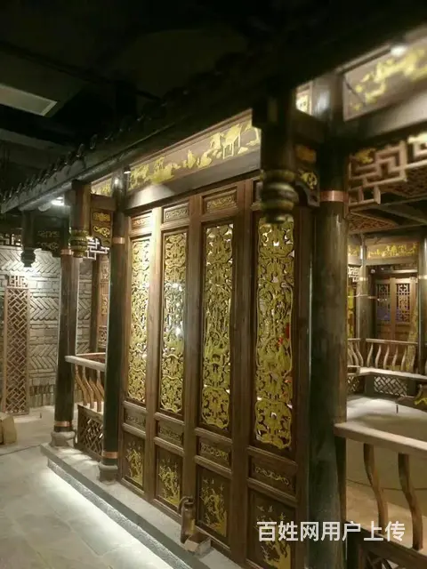 四川成都实木花格门中式窗实木大门 - 图片 1