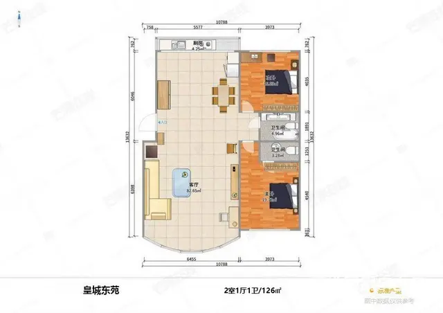 东中街大悦城地铁口，园区楼王位置，南北通透，不把不临， - 图片 9