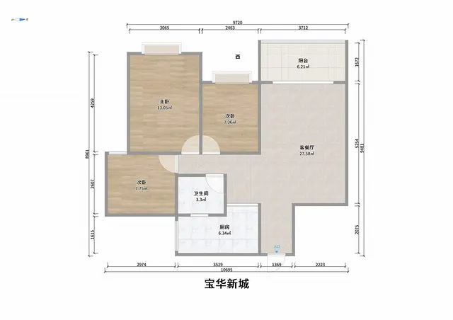 市中 心 宝华新城 精装三房好楼层 拎包入住随时看房满五年 - 图片 12