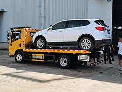 上蓝牌轻量化一拖二清障车 一体板拖车