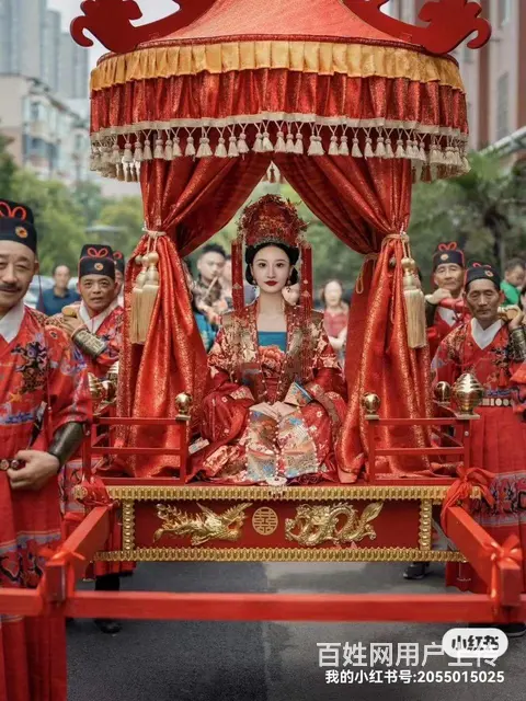 成都周边租花轿步撵大花轿，租喜轿轿夫，唢呐锣鼓 - 图片 1