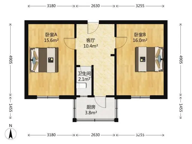 彩香二村 桐泾北路地铁口 三香路附二院 两房朝南 押一付一 - 图片 8